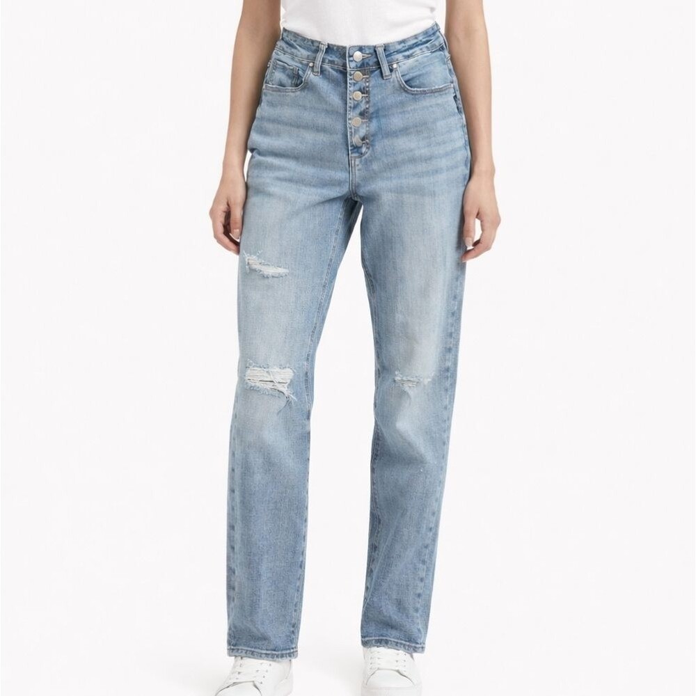 Silver Jeans Women's Boyfriend Button fly High-Waisted Jeans Size 26x29 Distress